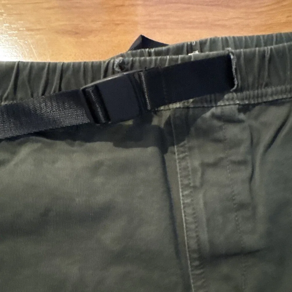 Good Threads Men’s Pull-On Stretch Canvas Short Khaki Green Large
